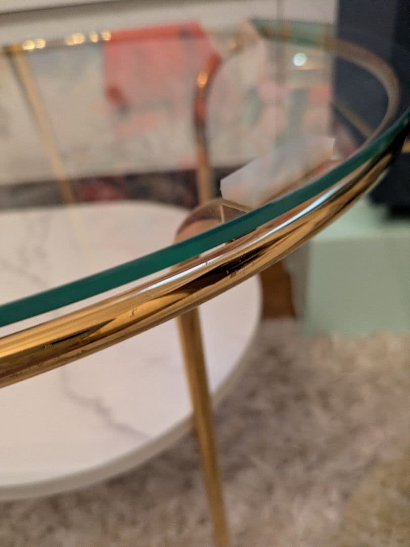 フランフラン　レガートコーヒーテーブルS ゴールド×マーブル