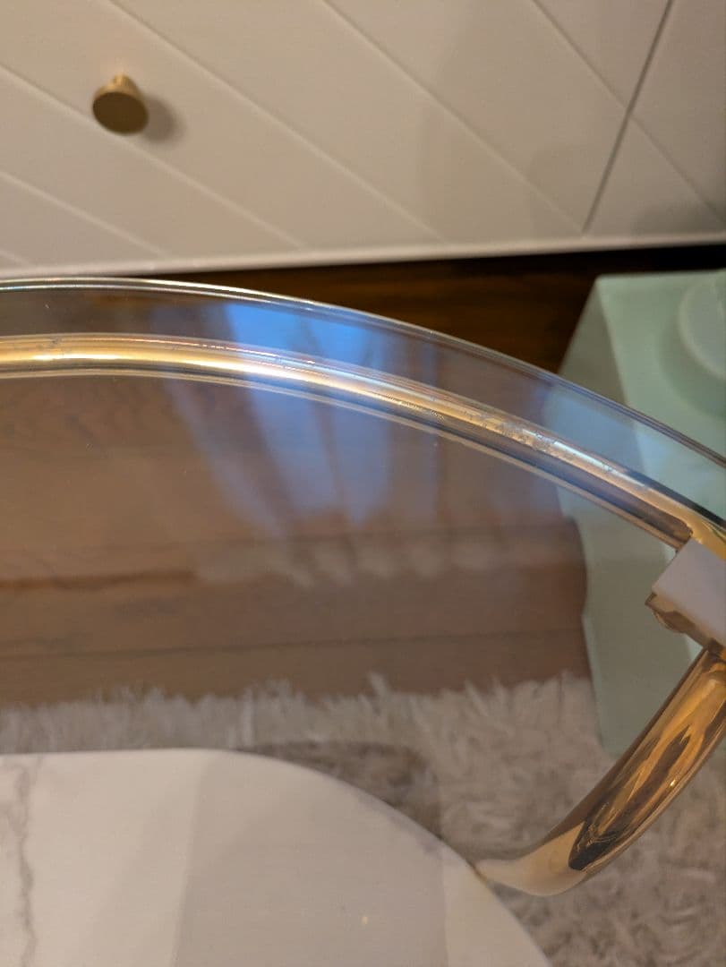 フランフラン　レガートコーヒーテーブルS ゴールド×マーブル