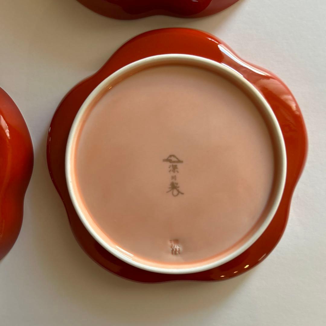 深川製磁金縁輪花皿六客