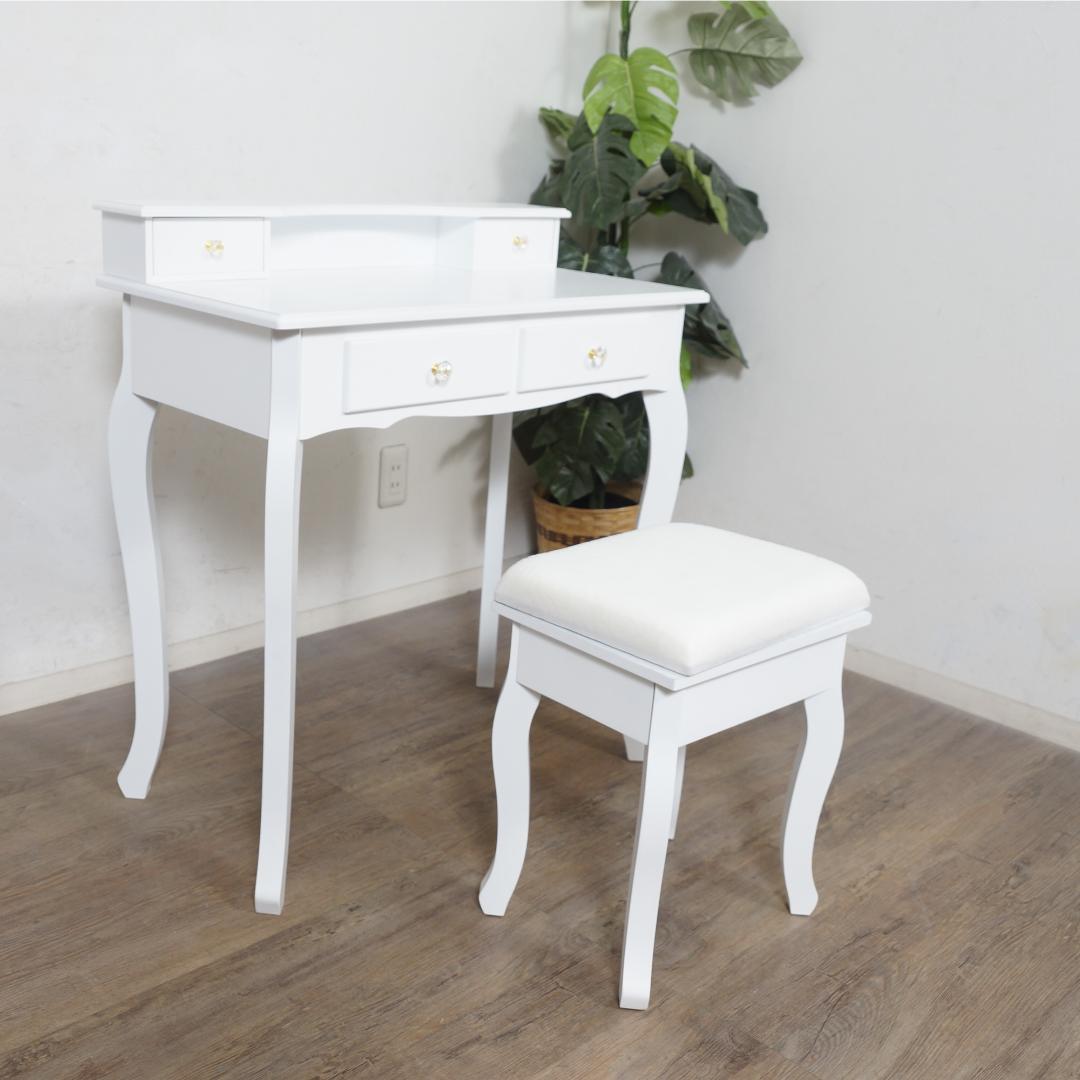 ◆訳あり特価◆【新品】エレガント　猫脚　ミラーなしドレッサー＆スツール　デスク