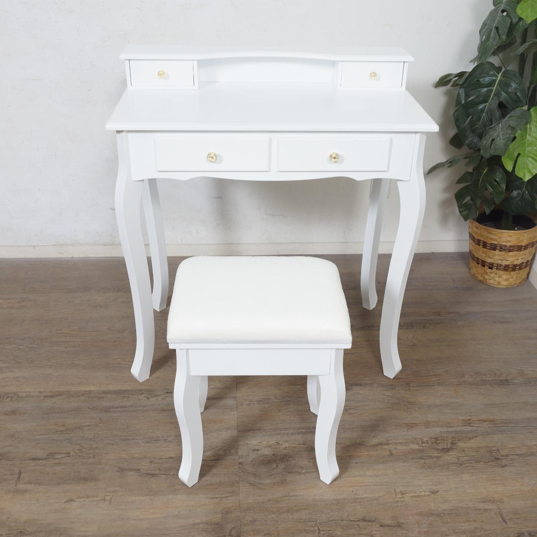 ◆訳あり特価◆【新品】エレガント　猫脚　ミラーなしドレッサー＆スツール　デスク