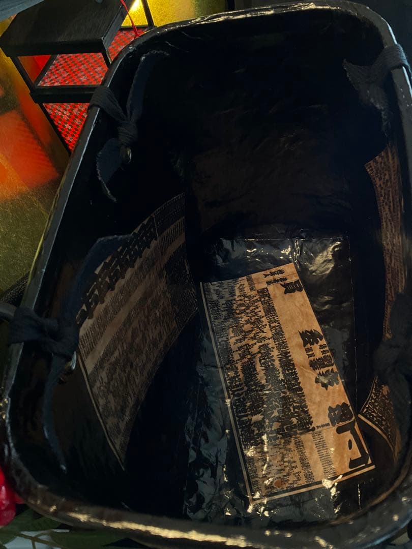 一閑張り　大相撲　相撲番付表　和風　かごバッグ　柿渋　一閑張りバッグ