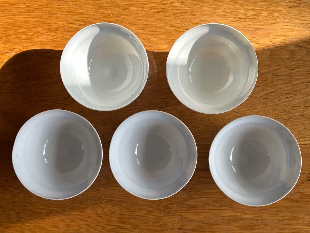 【超珍品】透ける薄さ！古伊万里　卵殻手　染付山水人物紋　蓋物　5客セット有田焼