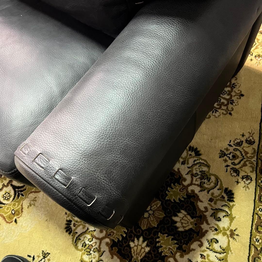 ꧁クラシック家具꧂クッション付2人掛けレザーソファ アーム 合成皮革 リビング