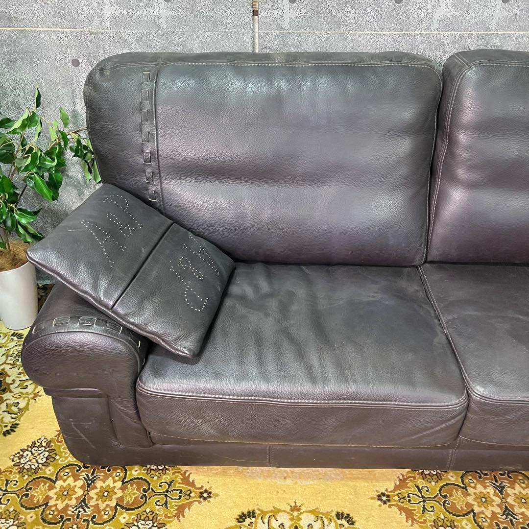 ꧁クラシック家具꧂クッション付2人掛けレザーソファ アーム 合成皮革 リビング