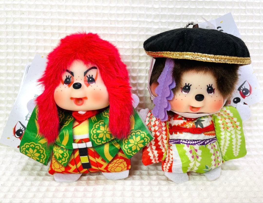 モンチッチ×歌舞伎 SS顔でかキーチェーン 連獅子 藤娘 2点セット