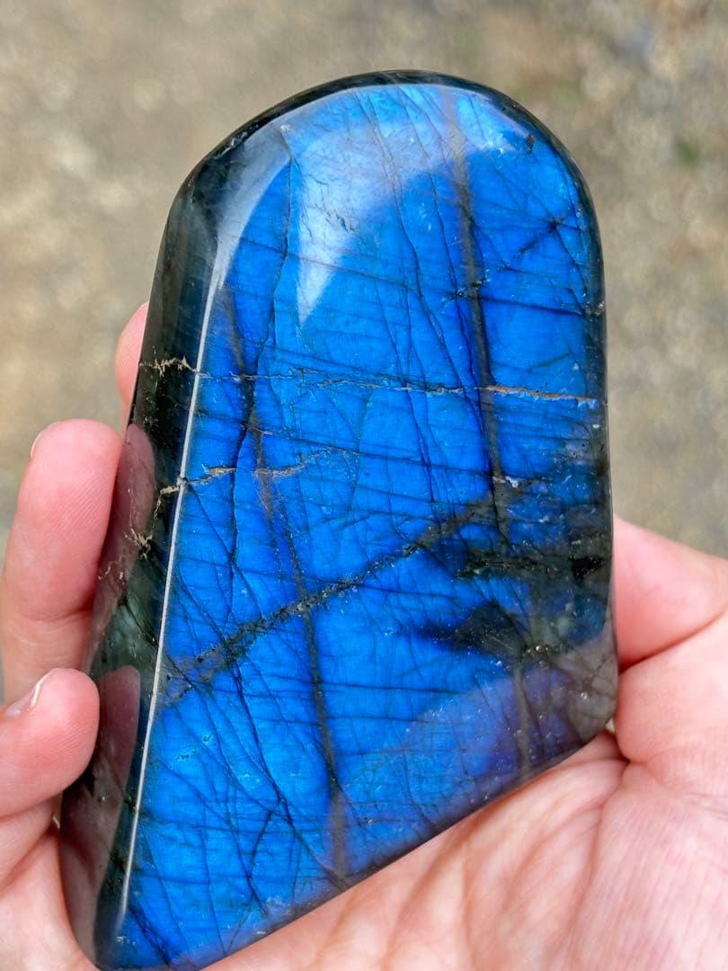 ラブラドライト　強シラー　パワーがすごい　シラーが綺麗　ラブラド　青　両面