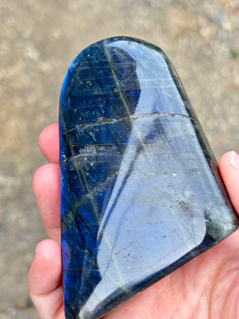 ラブラドライト　強シラー　パワーがすごい　シラーが綺麗　ラブラド　青　両面