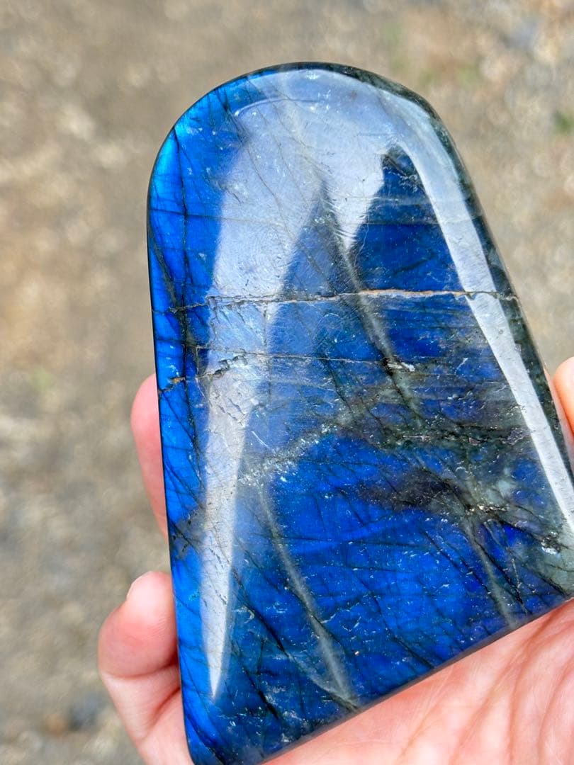 ラブラドライト　強シラー　パワーがすごい　シラーが綺麗　ラブラド　青　両面