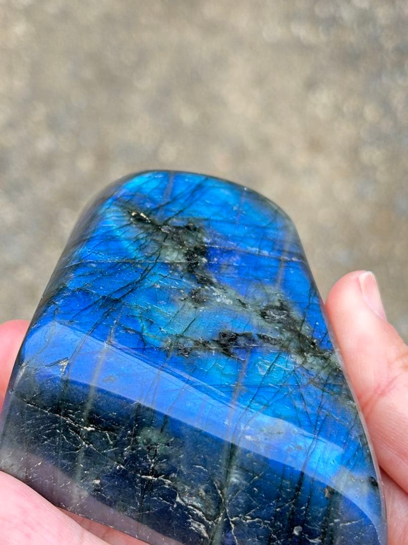 ラブラドライト　強シラー　パワーがすごい　シラーが綺麗　ラブラド　青　両面