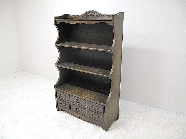 【神戸洋家具】ヴィンテージ カップボード W90cm 　飾り棚 ブックシェルフ