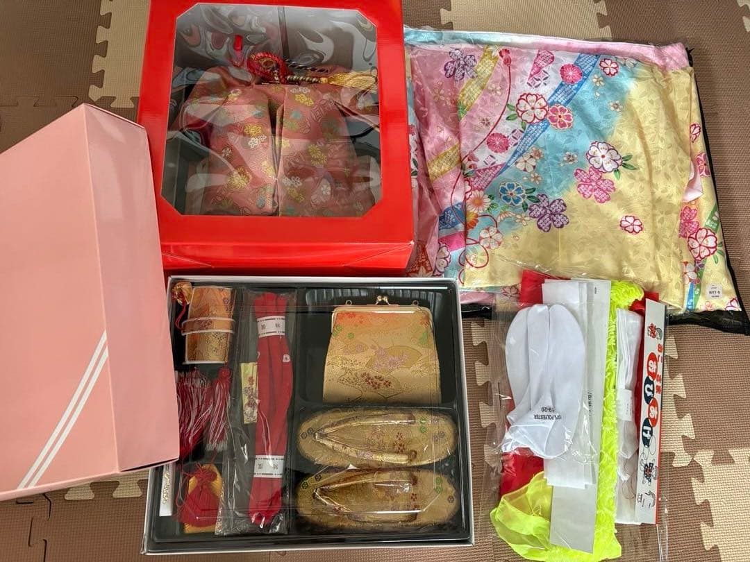 豪華な絵羽四ツ身　七五三　7歳　フルセット