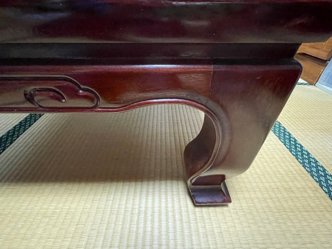 木製ダークブラウン座卓