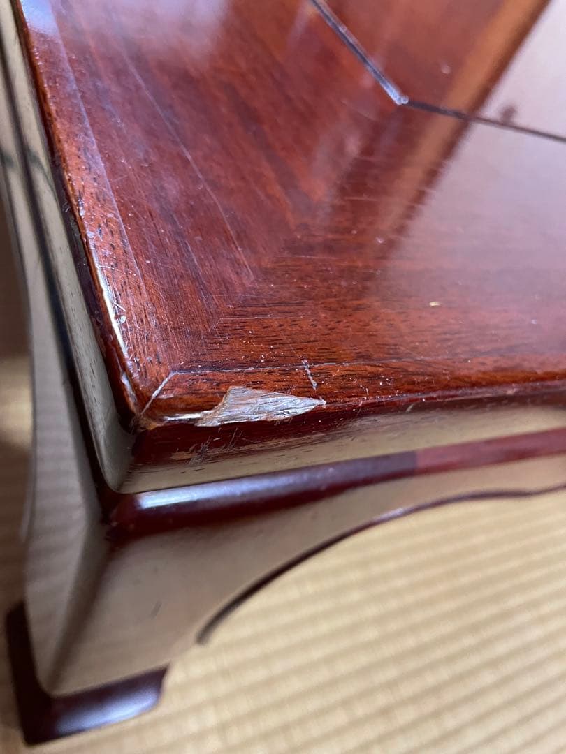 木製ダークブラウン座卓