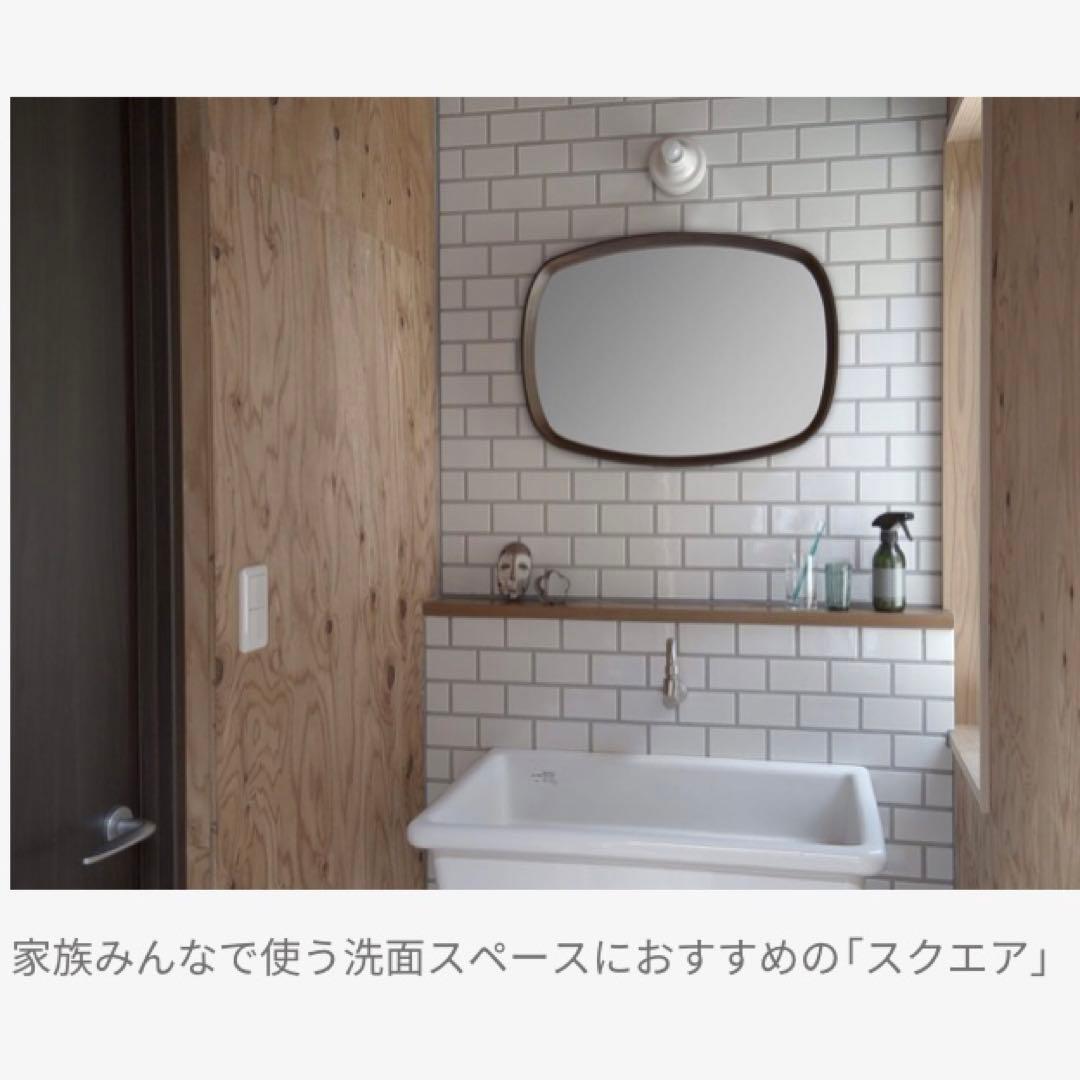 木製ラウンドミラー スクエア