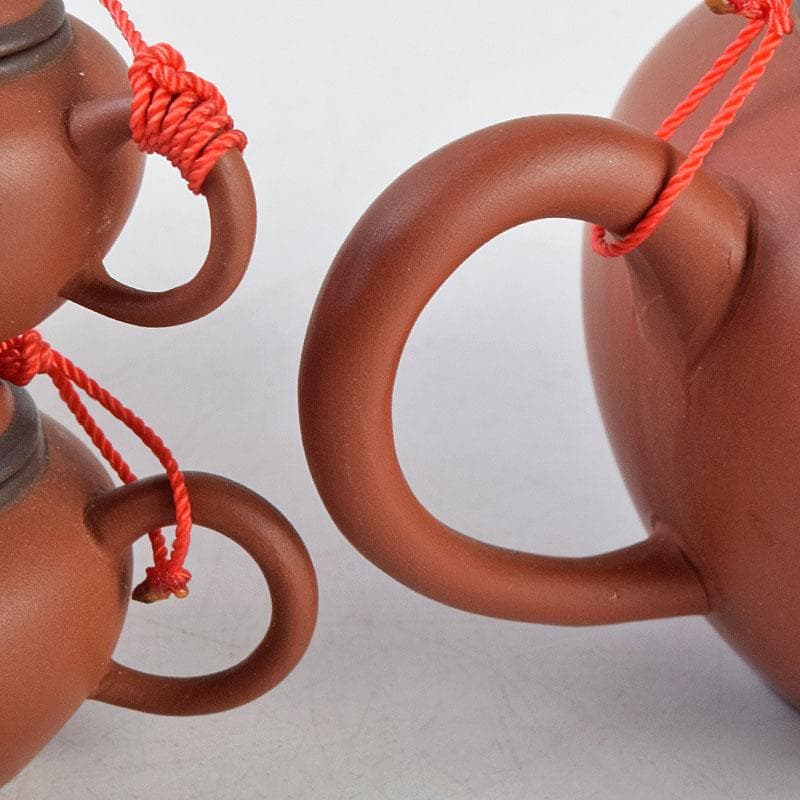 中国 荊渓恵孟臣製 紫砂 朱泥 急須 茶壷 大中小3点