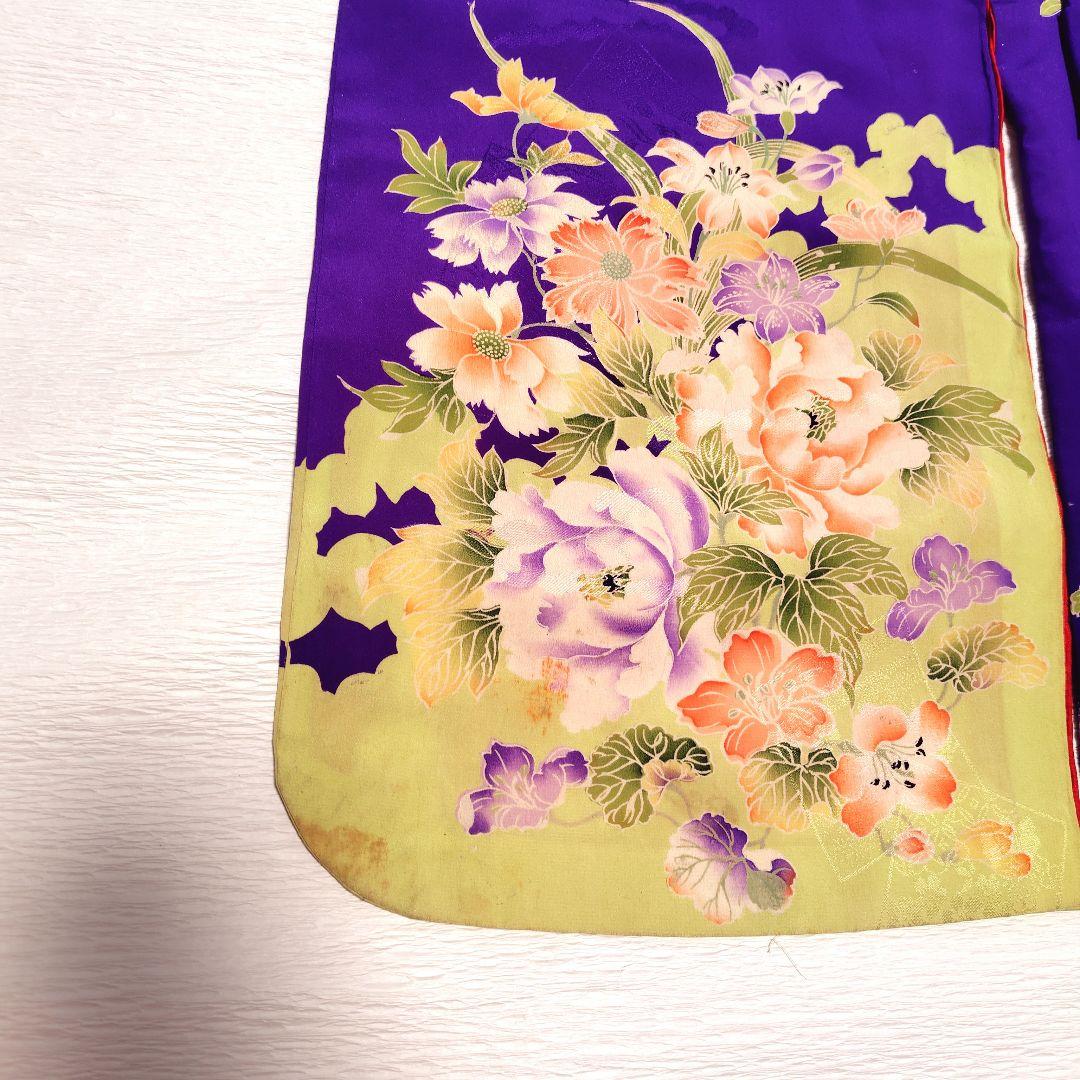 七五三　大正ロマン　アンティーク着物　縮緬