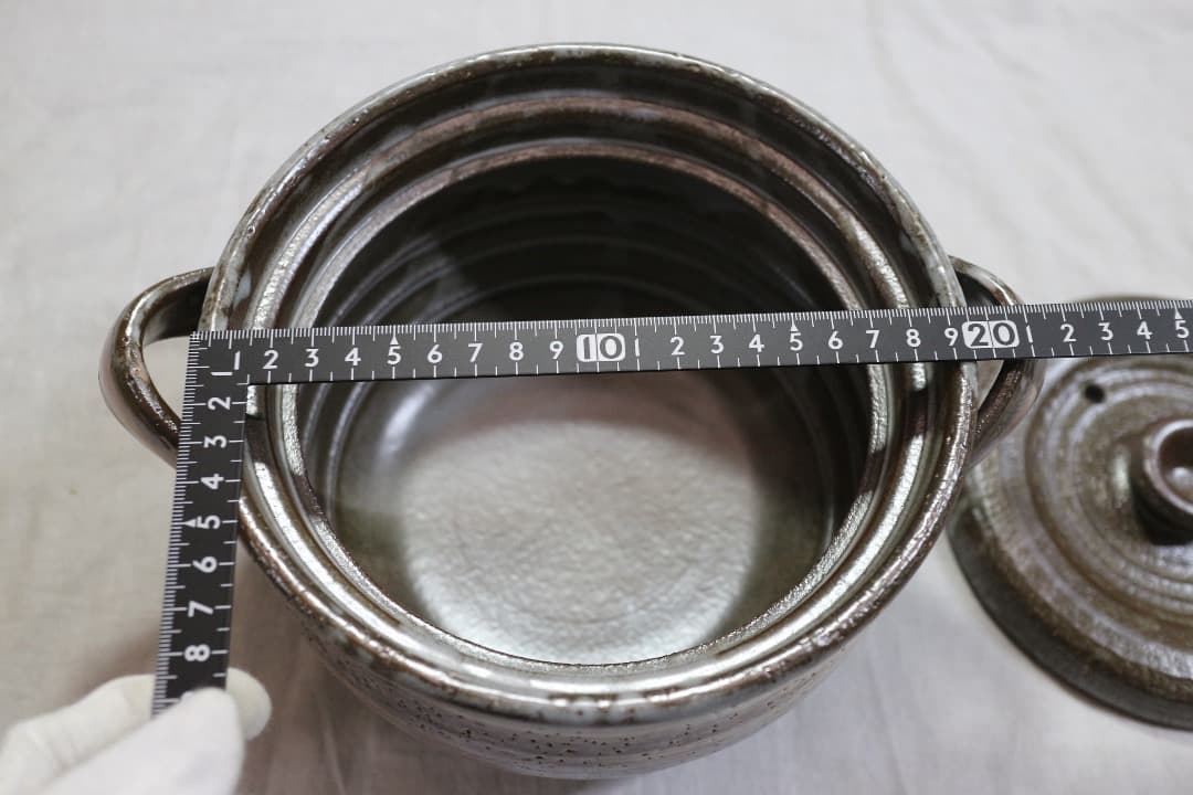 未使用 たち吉 白刷毛目 土鍋 ご飯鍋 3合炊き 元箱有り