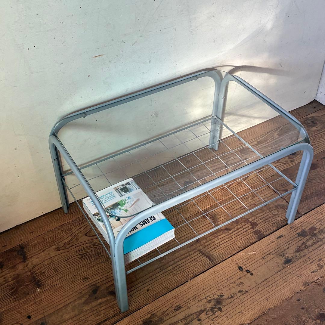 ガラス センターテーブル ミッドセンチュリー スペースエイジ