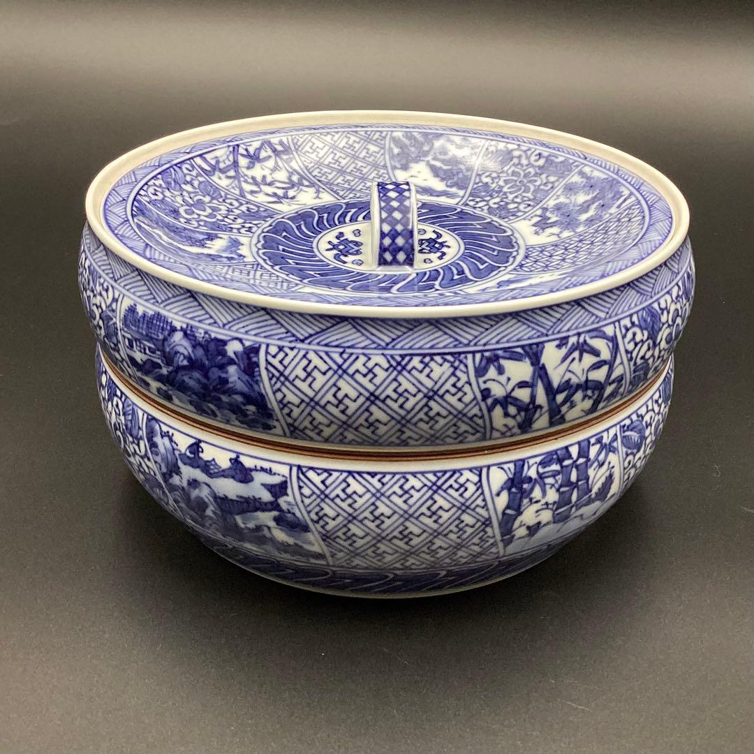 平水指　染付　祥瑞　西村徳泉作　新品　桐箱入