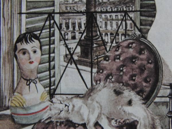 藤田嗣治、【ヴァンドーム広場】、希少画集画、新品高級額・額装付