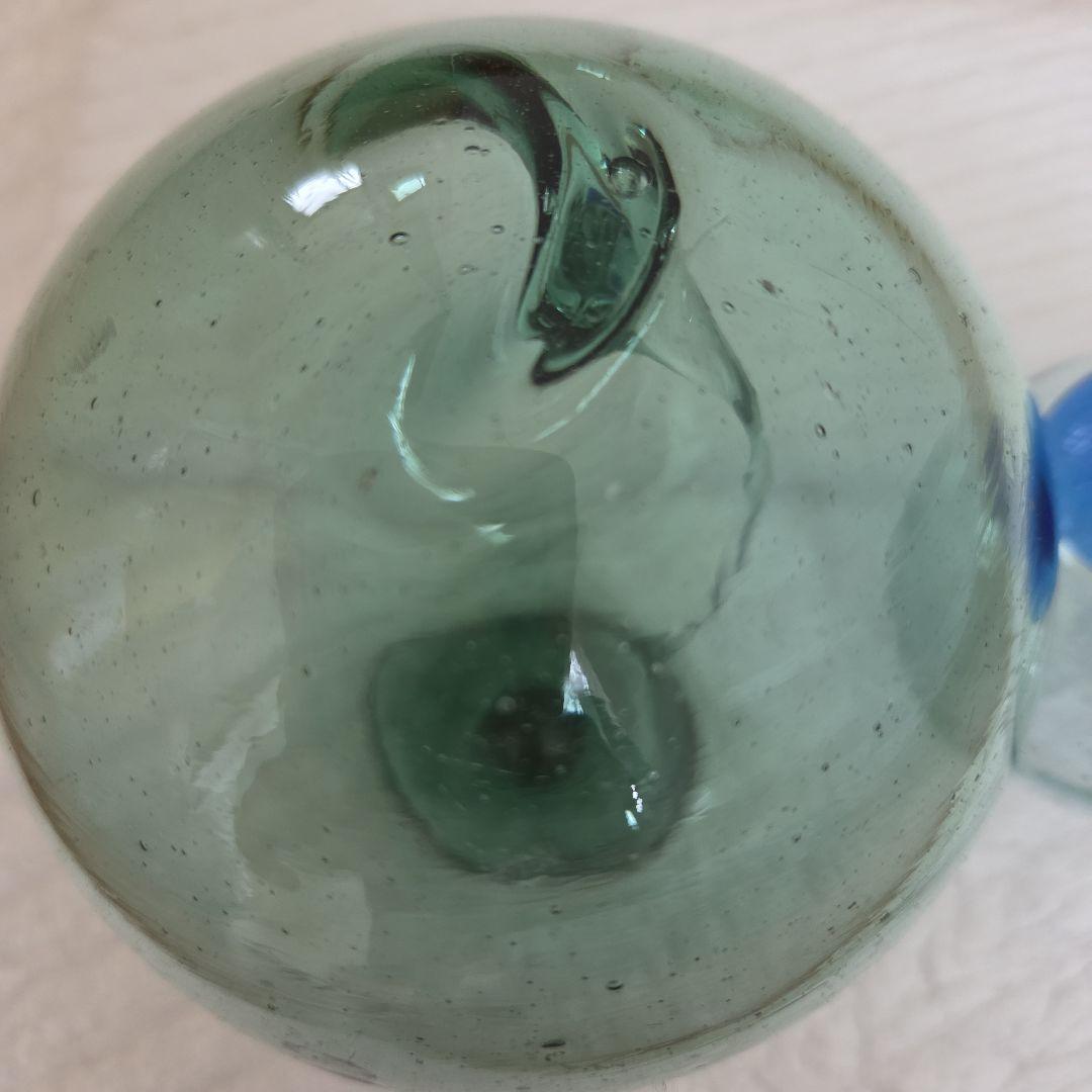 ガラス浮き玉 スピンドル 青ボタン