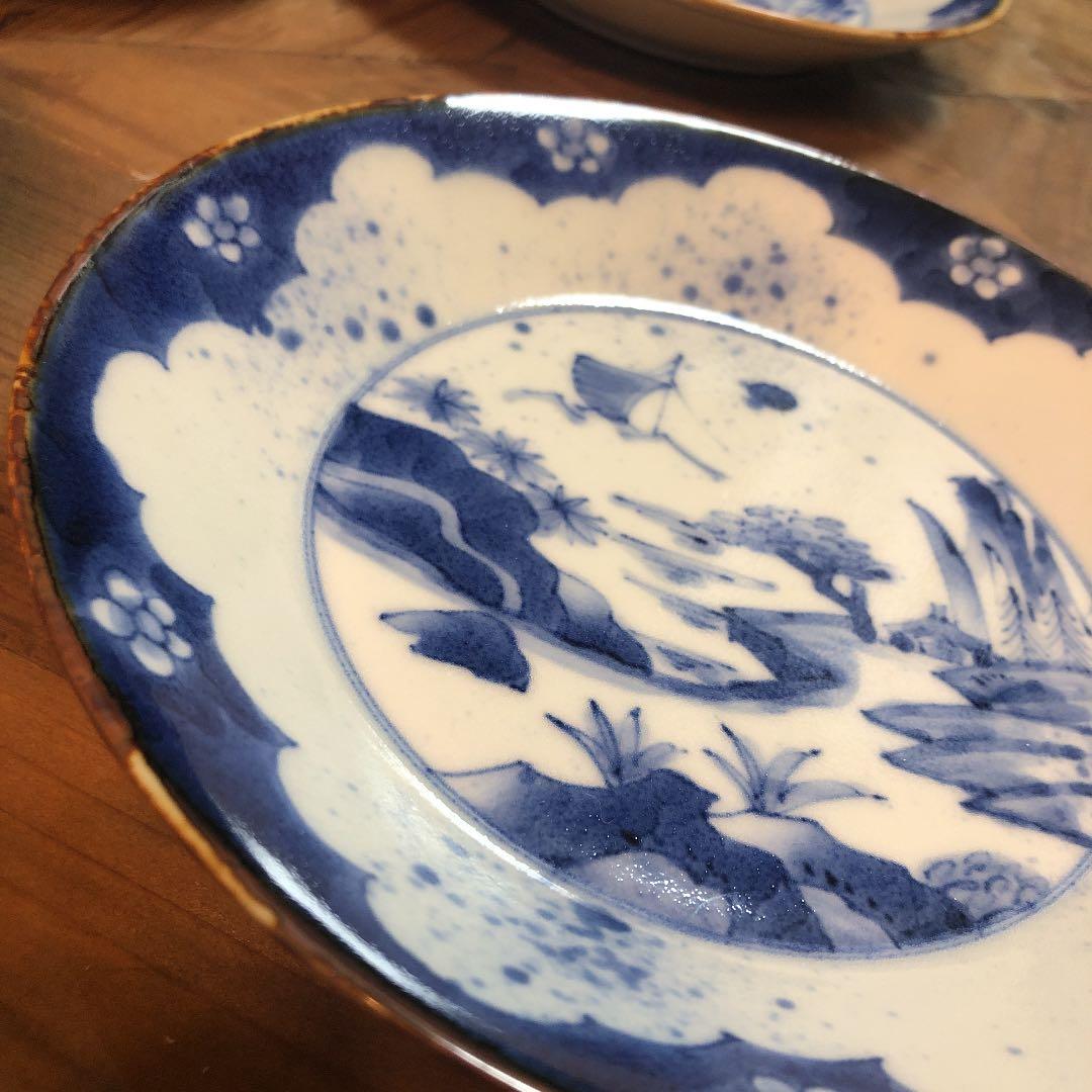 有田焼　福泉窯　中皿　山水　染付