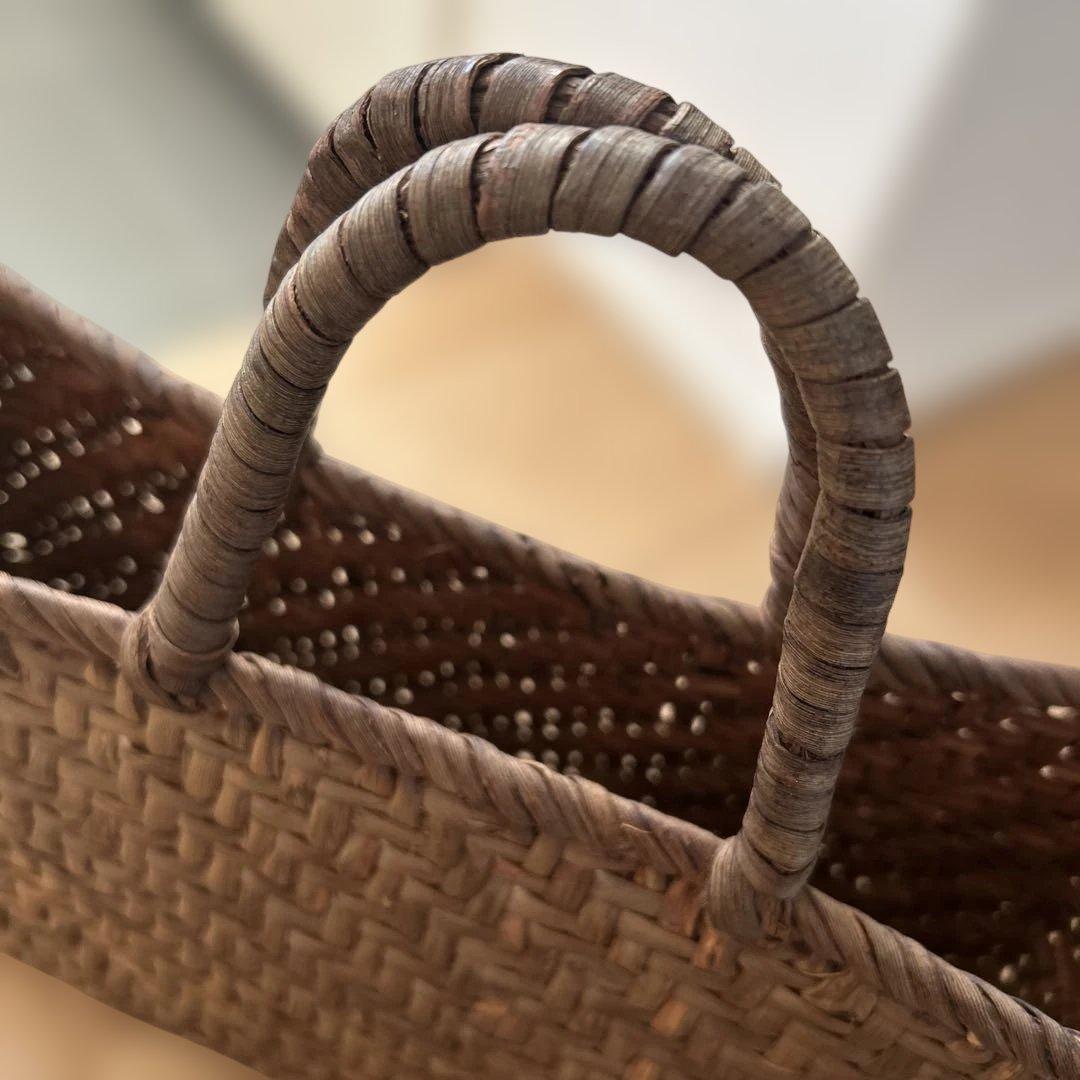 松本民芸品　山ぶどうの蔓編みかごバッグ