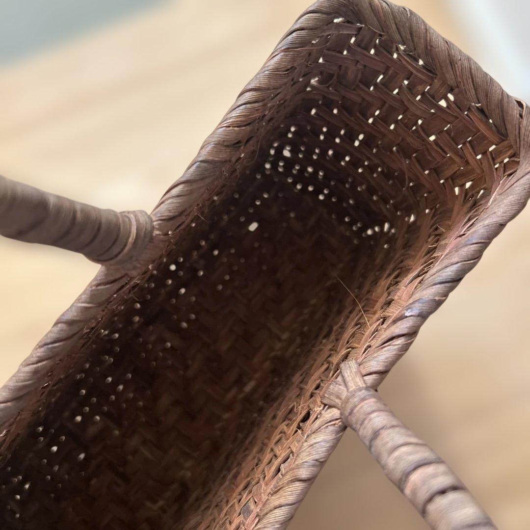 松本民芸品　山ぶどうの蔓編みかごバッグ