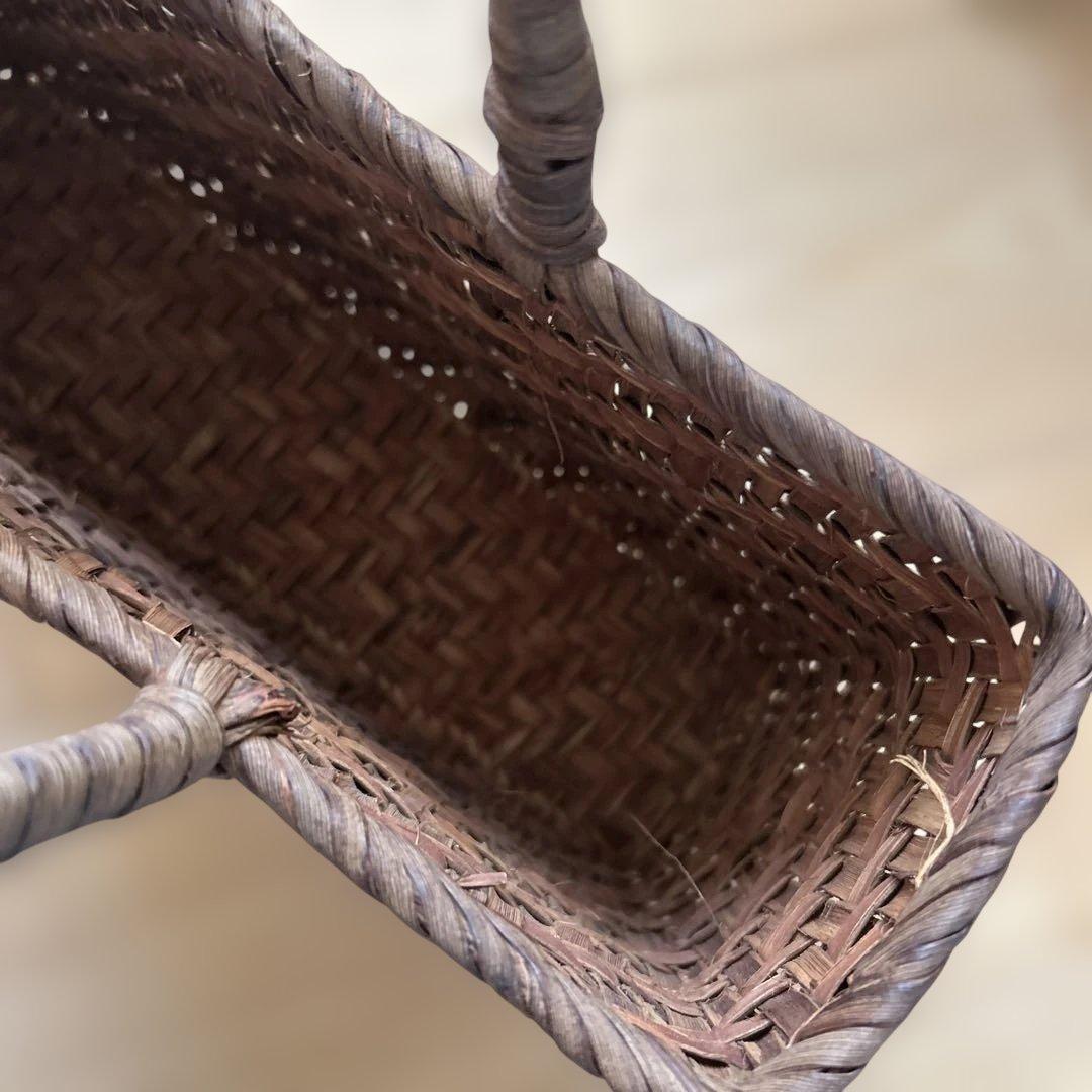 松本民芸品　山ぶどうの蔓編みかごバッグ