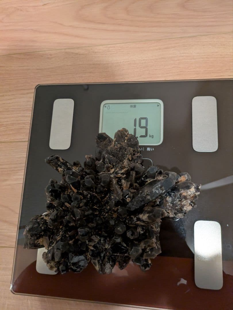 超高品質✨ 大迫力！ モリオン クラスター 木製台座付き 黒水晶