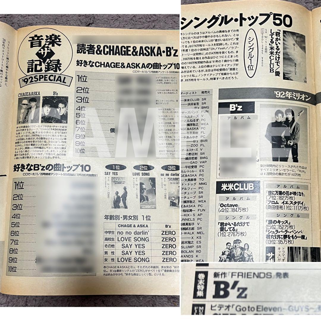 B'z 1992年 雑誌切り抜き 稲葉浩志 松本孝弘 8ページ - メルカリ