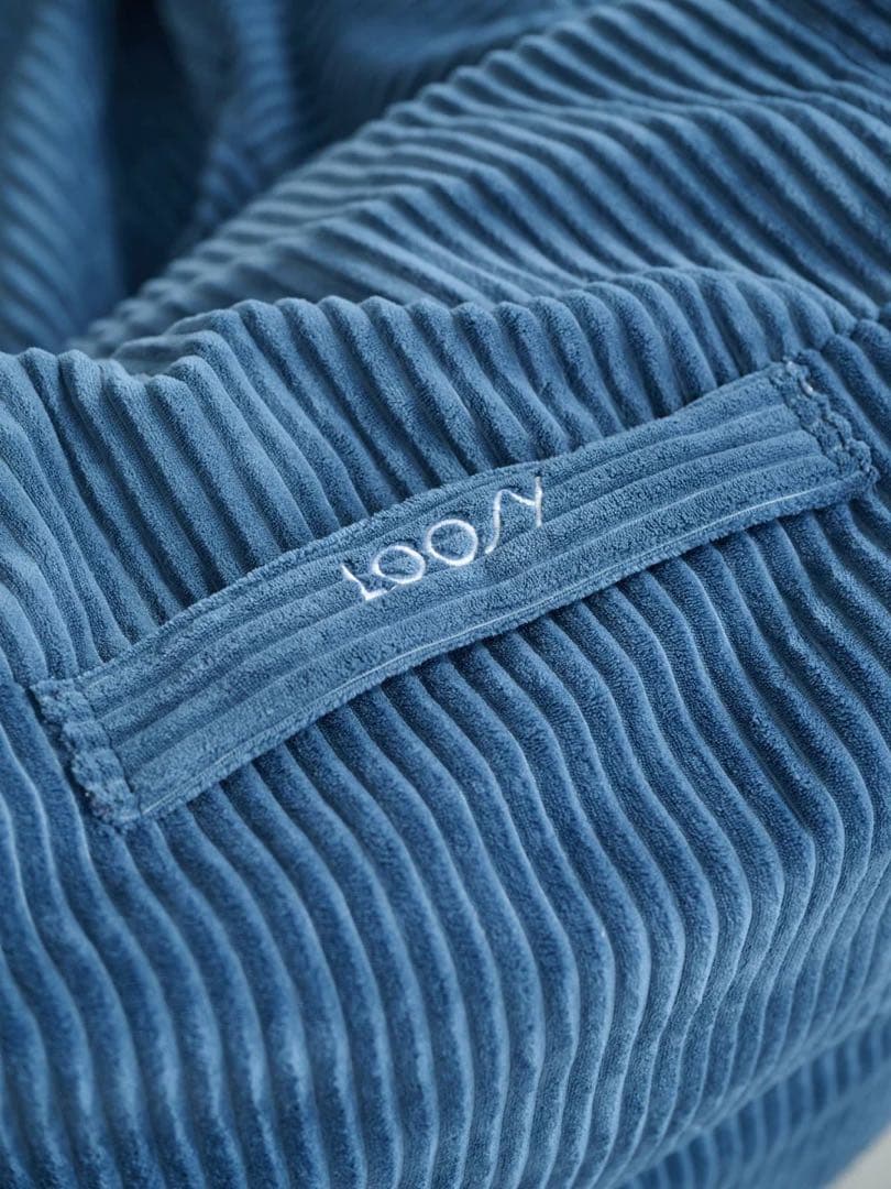 HUGME LOOSY 1人掛けビーズソファ+オットマン ネイビー