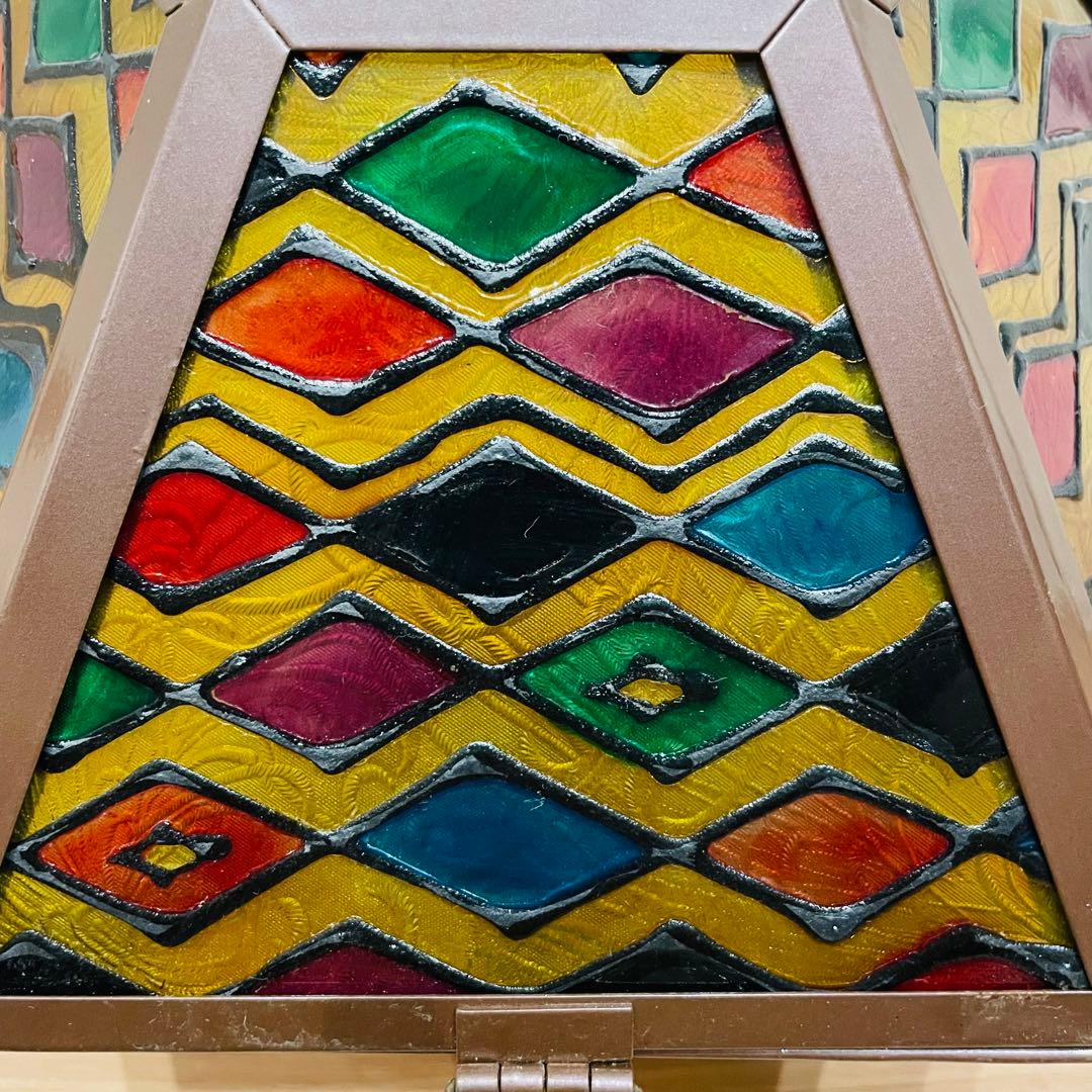 昭和レトロ KINGSTON ペンダントライト ステンドグラス カフェ 金属