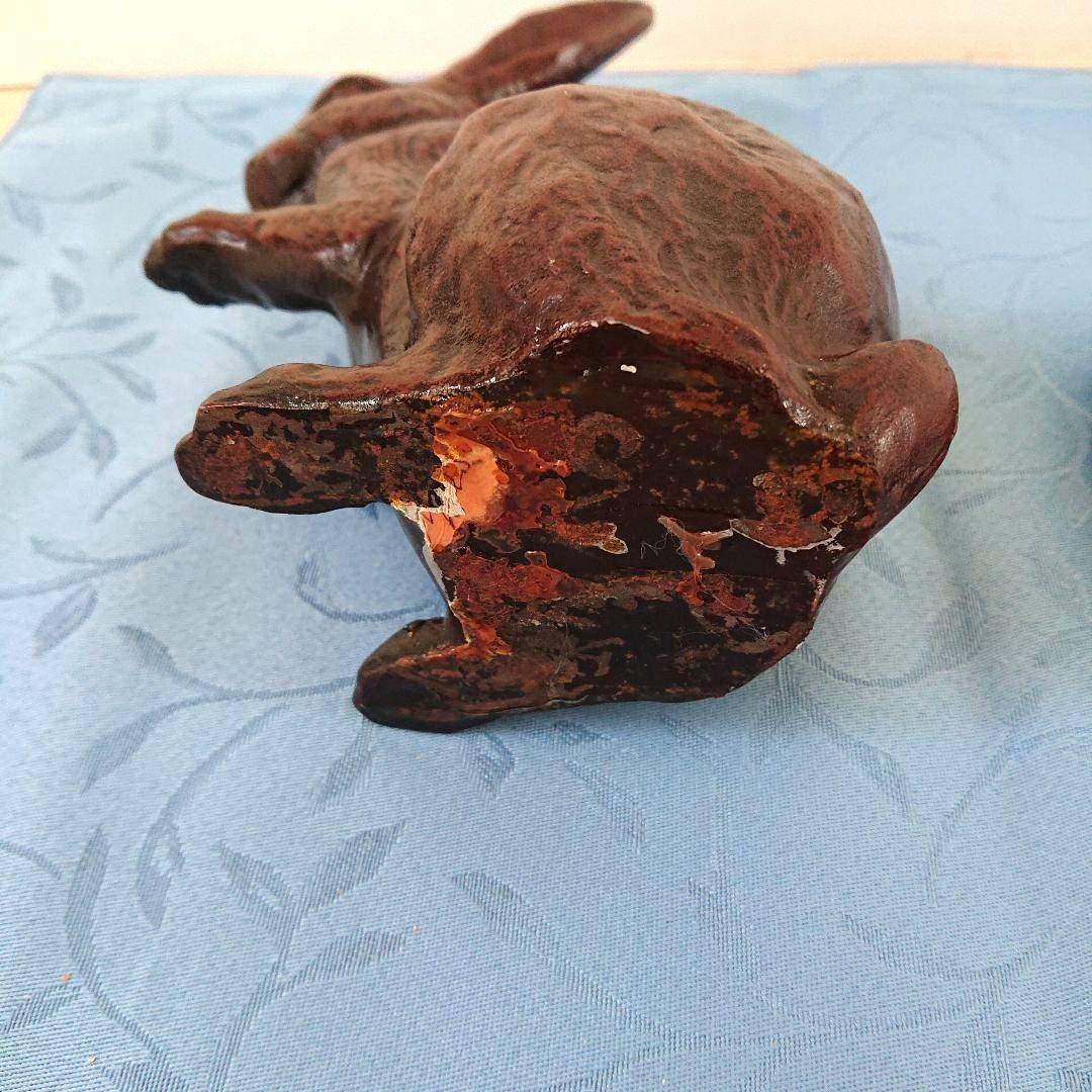 ブロンズ製アンティークうさぎの置物 (干支飾り)