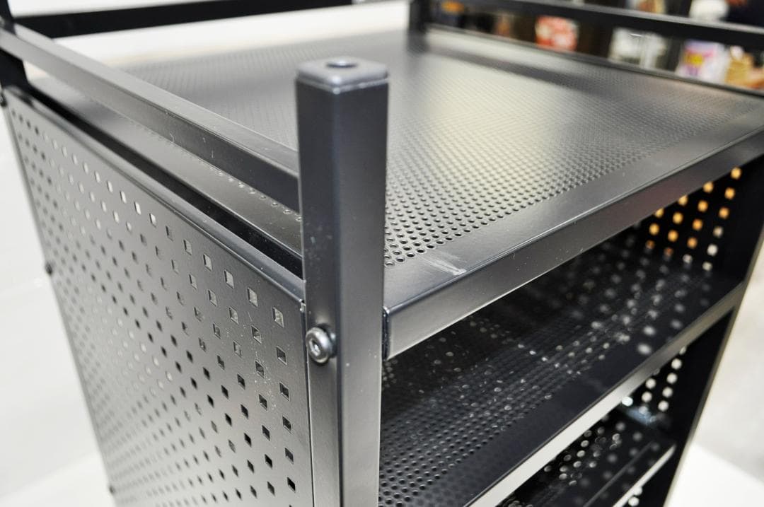 【中古品】Bauhütte （バウヒュッテ）ゲーム機収納ラック 4段 ブラック