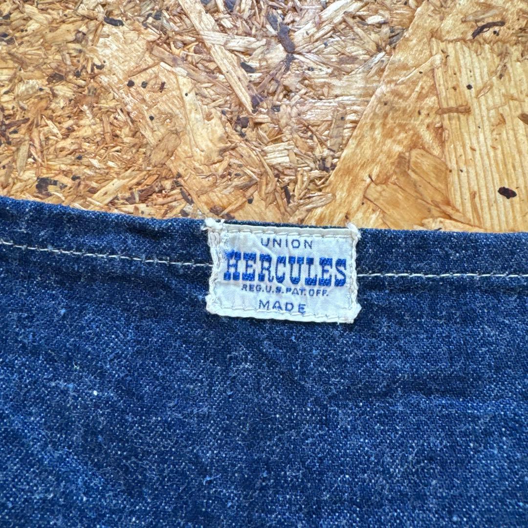 50s HERCULES ビンテージデニムエプロン　ヘラクレス　濃紺　ミミ付き