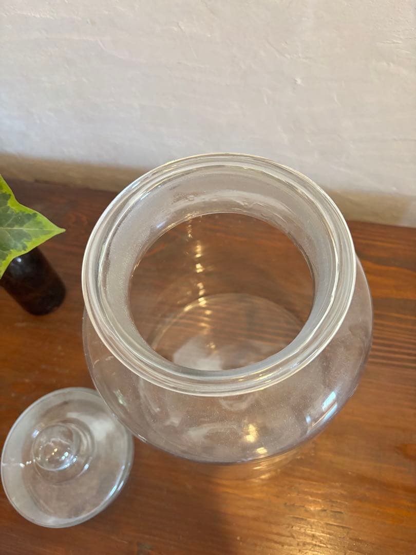 レトロガラス蓋付き容器