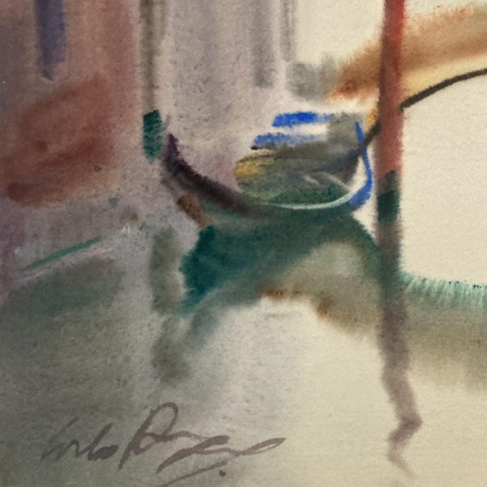 カルロ・ルヴァニャン｜べニス・フラーリ運河｜水彩画｜原画｜20世紀アンティーク品