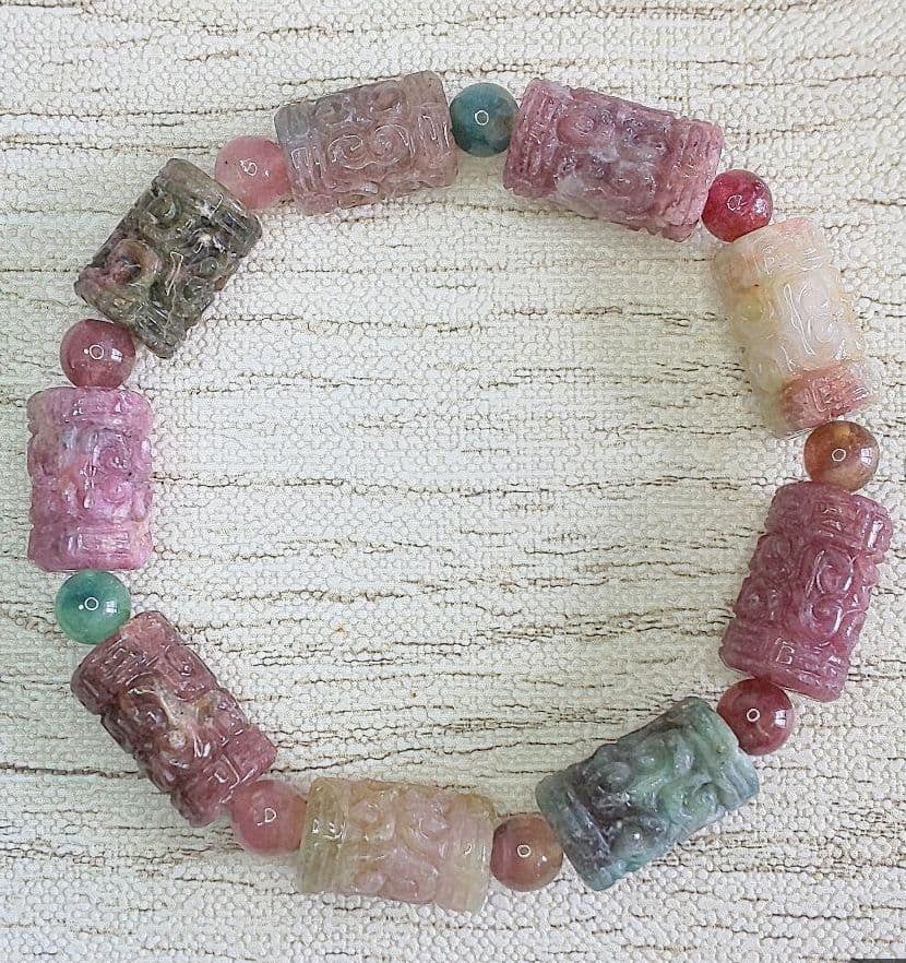 マット カラフルトルマリン マニ車 サイズ16㌢