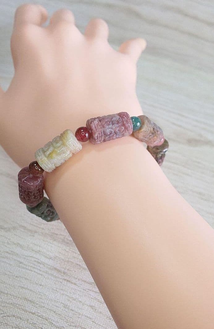 マット カラフルトルマリン マニ車 サイズ16㌢