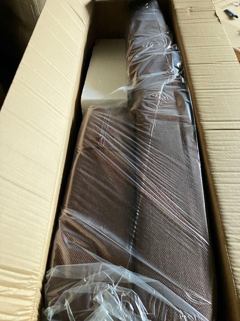 新品未使用　カウチソファベッド　シングルサイズ　クッション付き　ブラウン