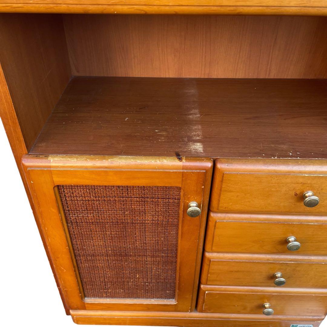 maruni 姫路マルニ　ラタン調　キャビネット 電話台　棚 レトロ タンス