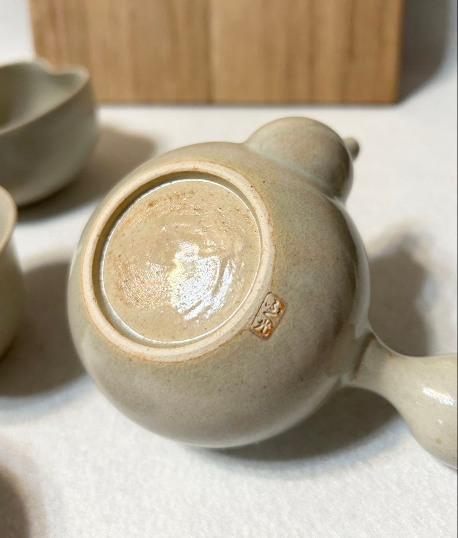 ふく光 松村栄吉 茶器揃 急須 湯冷まし 湯呑 煎茶道具 煎茶器 茶道具 共箱