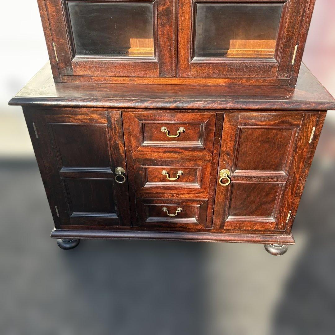 松本民芸家具　ミズメザクラ無垢材食器棚　　　キッチンボード/カップボード　送料込