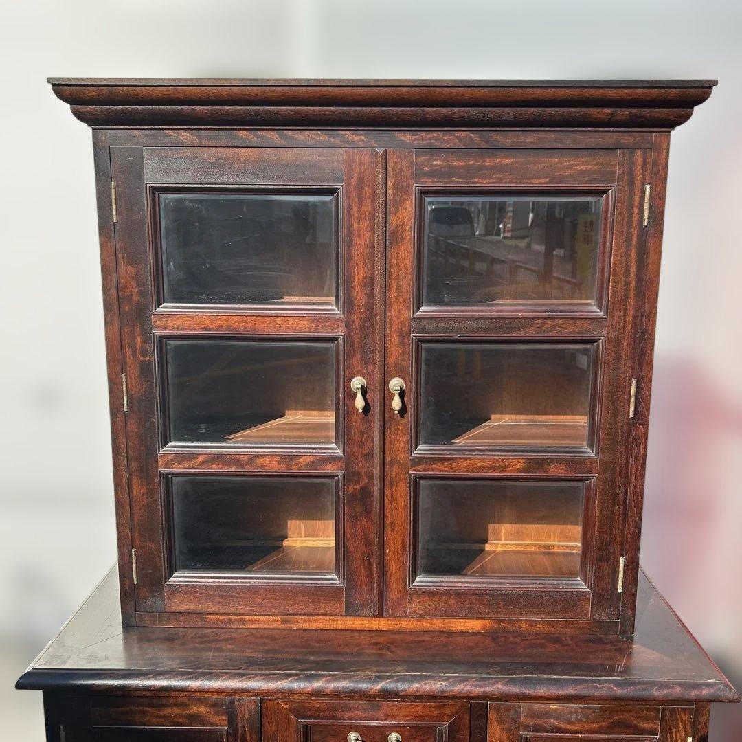 松本民芸家具　ミズメザクラ無垢材食器棚　　　キッチンボード/カップボード　送料込