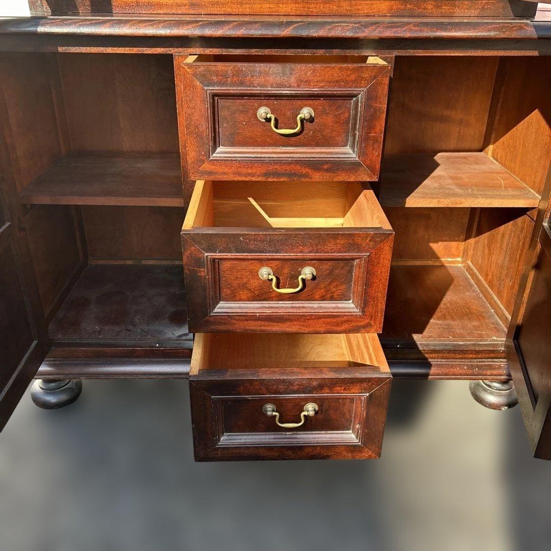 松本民芸家具　ミズメザクラ無垢材食器棚　　　キッチンボード/カップボード　送料込