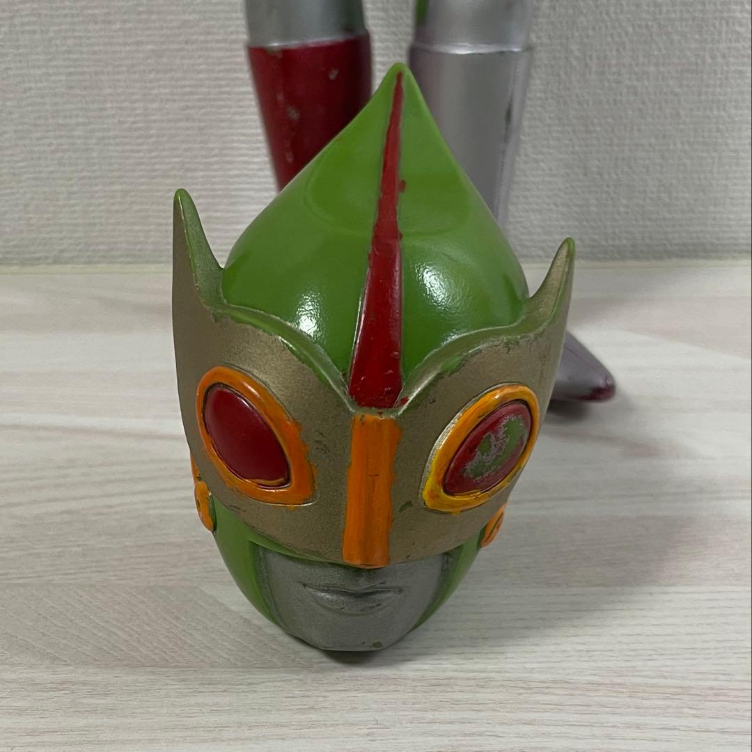 旧バンダイ ソフビ サンダーマスク フィギュア 東洋エージェンシー 面