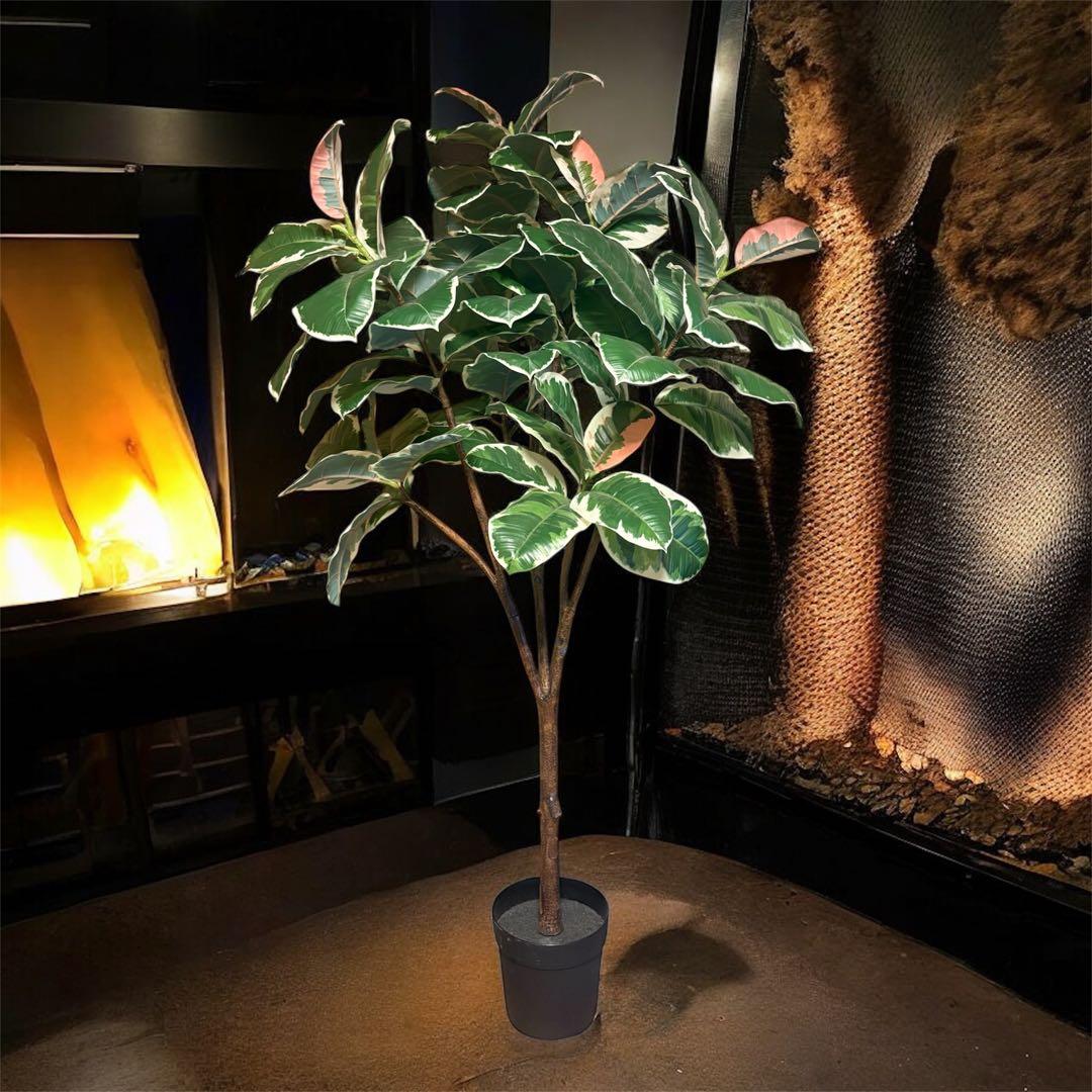 光触媒　人工観葉植物　ウォールグリーン　フェイクグリーン　斑入りゴムの木1808