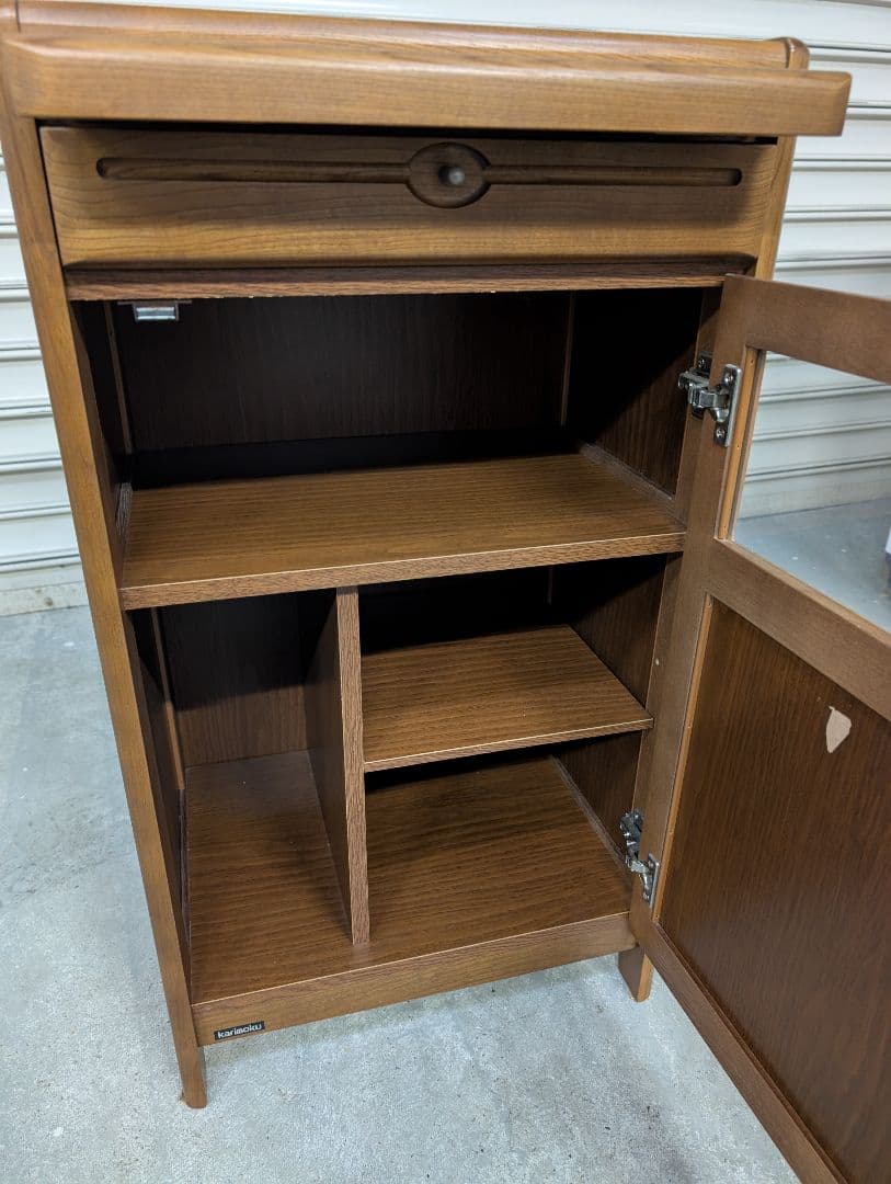 【送料込み】karimoku カリモク FAX台 ガラスキャビネット